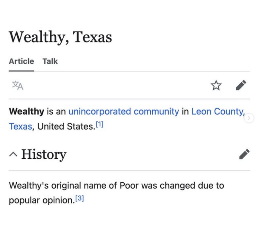 wiki - wealthy, texas, poor